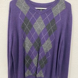 Argyle V-neck Sweater for Men
